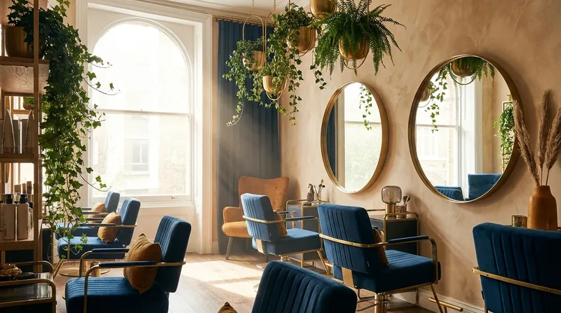 Bright salon interior with styling chairs and round mirrors, How to Open a Med Spa in Pennsylvania