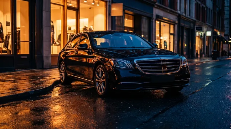 Black sedan waiting on a wet city street at night, How to Start a Limo, Taxi or Black Car Business in Pennsylvania